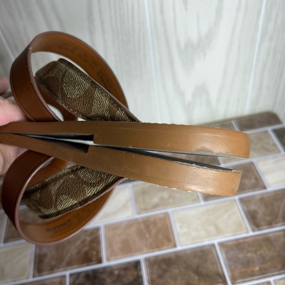 COACH Harlan Beige/Khaki Sandals Preowned Size 7 - Picture 8 of 16